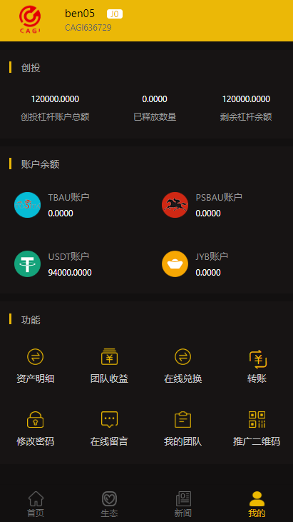 【CAGI虚拟币】理财H5网站区块链投资分红源码插图4