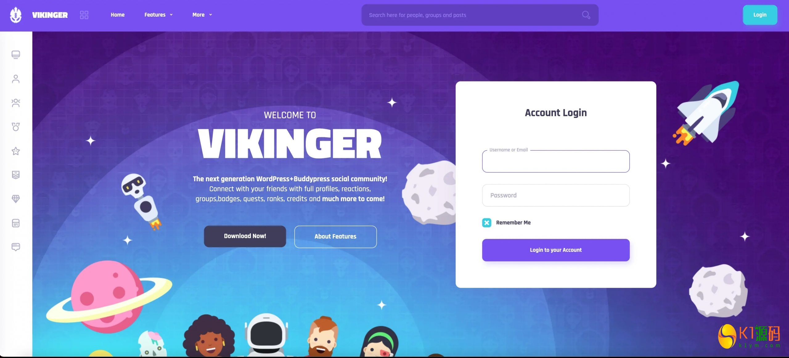 高颜值Vikinger仿推特中文汉化版主题模板源码下载插图1