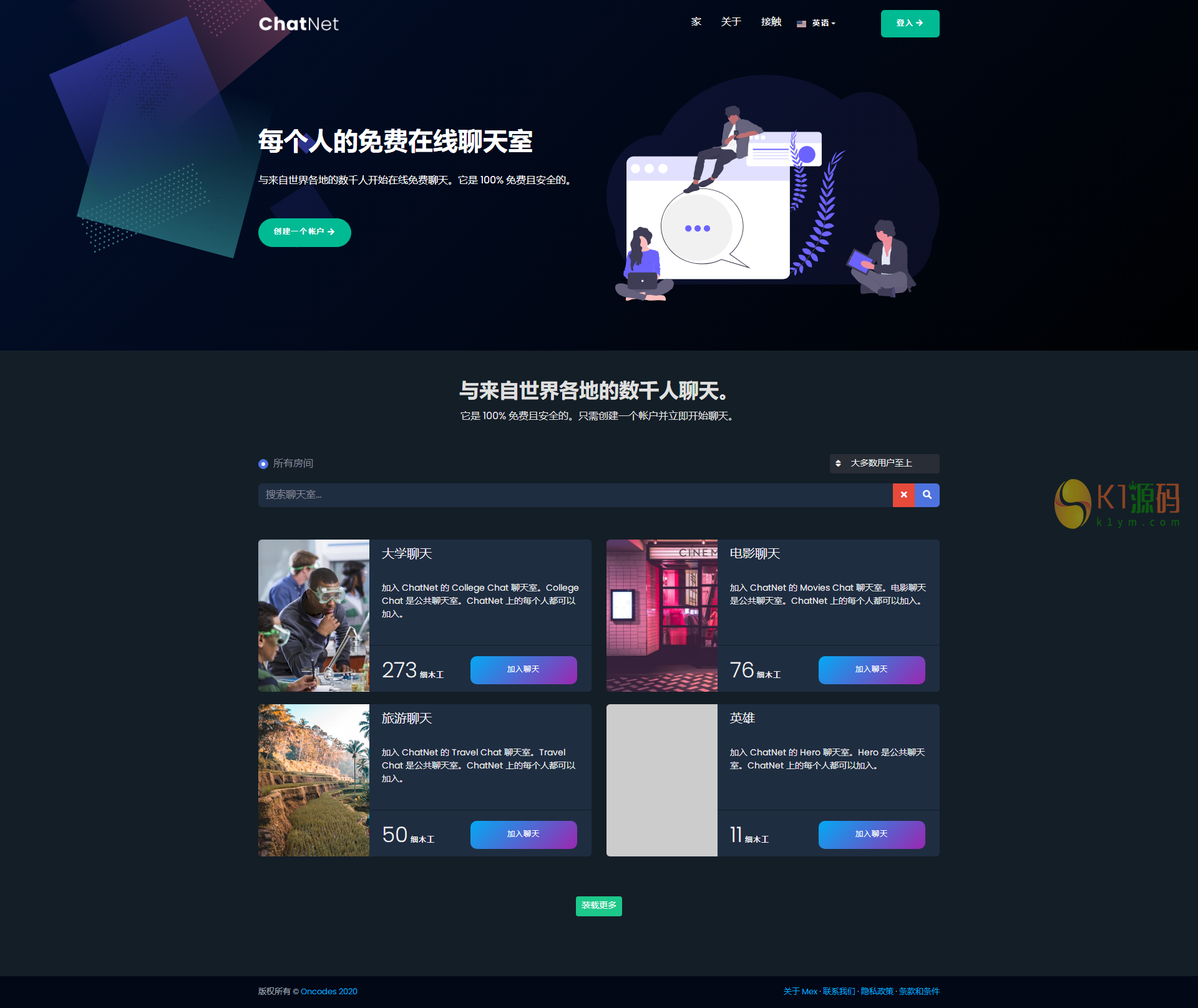 多人在线匿名聊天室/私人聊天室源码/支持同时创建多个聊天室插图