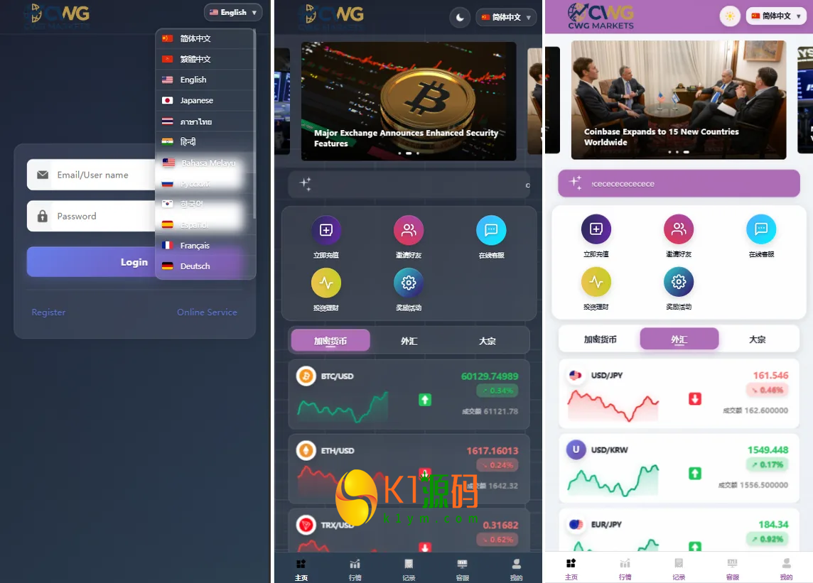 Uniapp海外微盘系统源码虚拟币/外汇/贵金属/实名认证/余额宝/信用分插图
