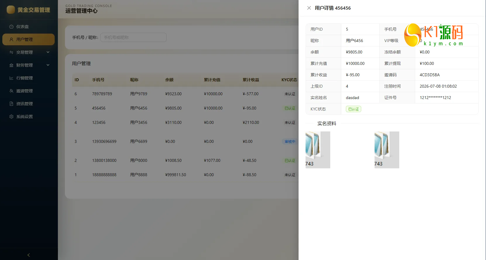 新版海外黄金微交易源码黄金秒合约交易黄金投资前端VUE后台JAVA开源插图7