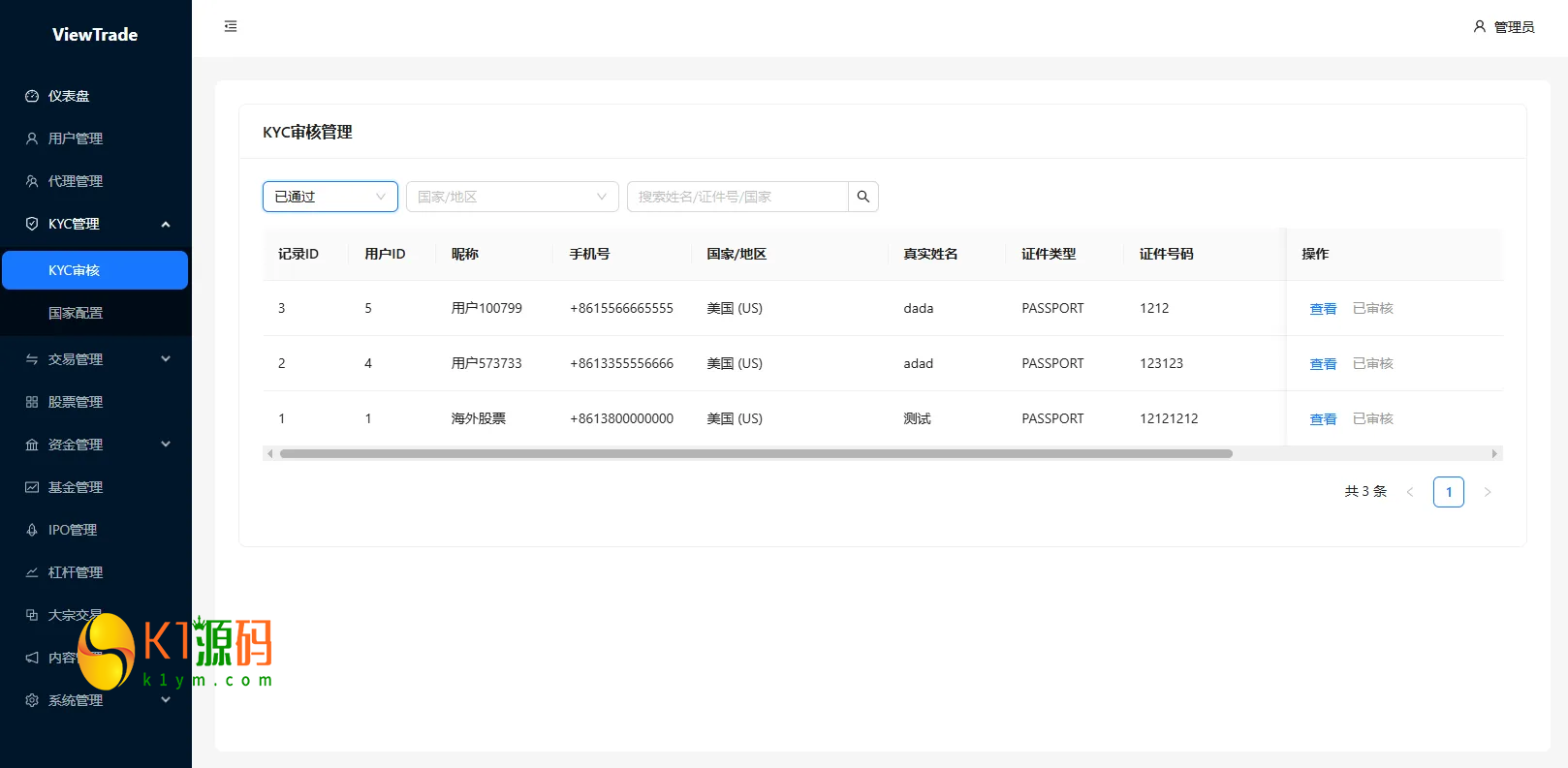 VUE+JAVA海外股票交易系统源码美股交易IPO大宗KYC分销插图9