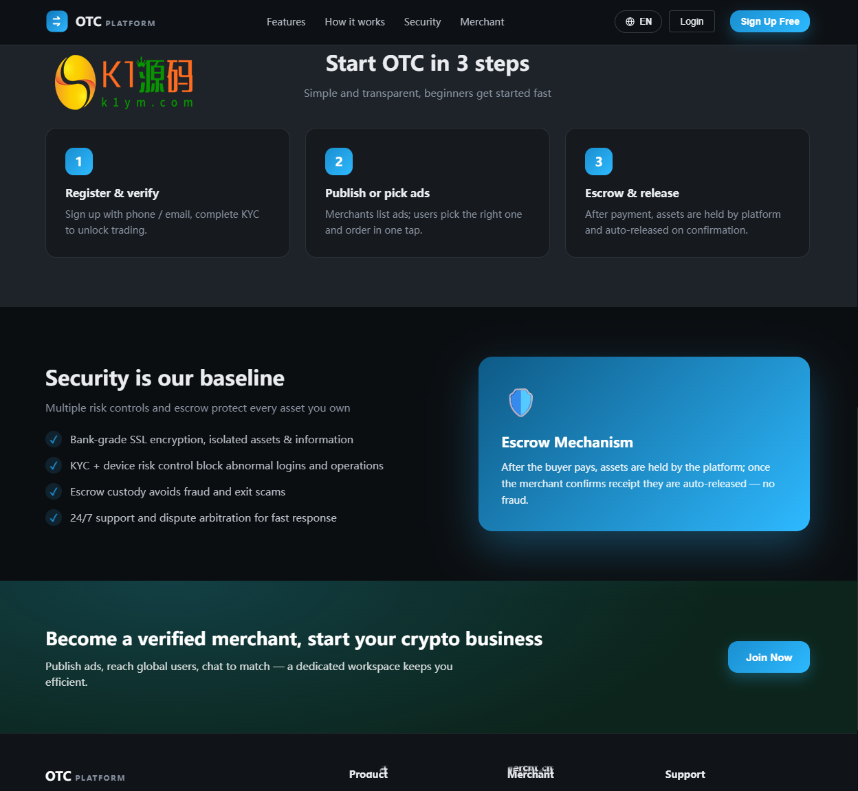 全新二开多语言OTC/余额宝/理财/担保/商家/usdt搬砖/全开源/源码【亲测源码】插图4